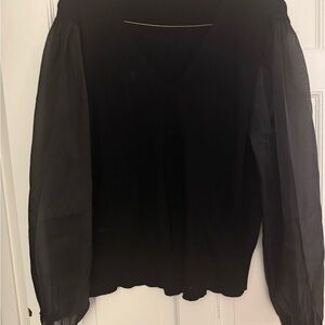Talbots Black Sheer Sleeve Tunic